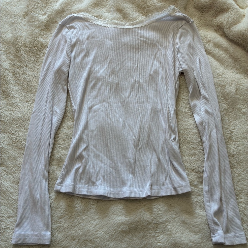 SHEIN Classic White Long Sleeve Tee